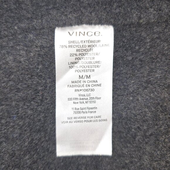 Vince. Fine Wool-Blend Car Coat, Heather Charcoal, Women's US M, NWT - Picture 7 of 7